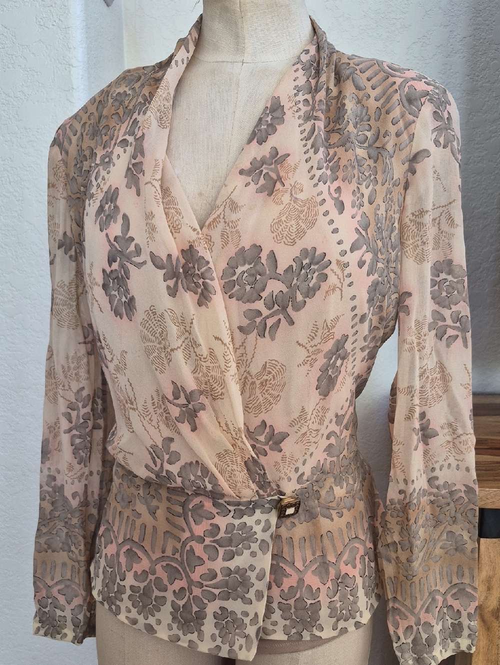 Dana Buchman Petite Silk Wrap Top